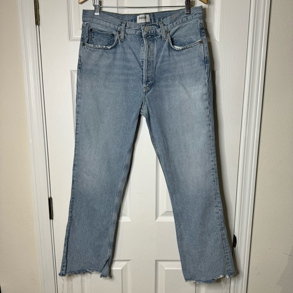 Agolde Mid Rise Relaxed Boot Cut Raw Hem Jeans - Curio - Size 29 - Picture 2 of 9